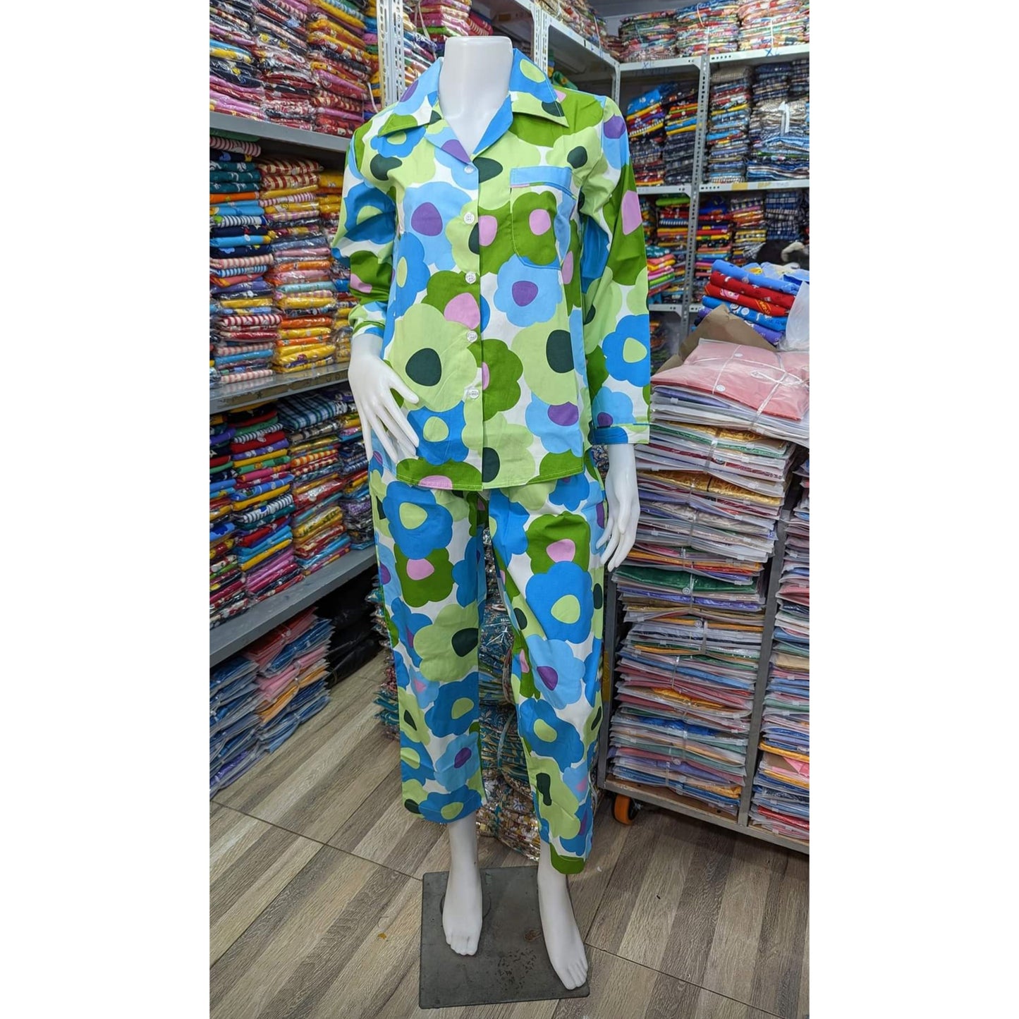 ឈុតផ្កា ធីតា សាច់អំបោះកូតុង ថៃ 100%