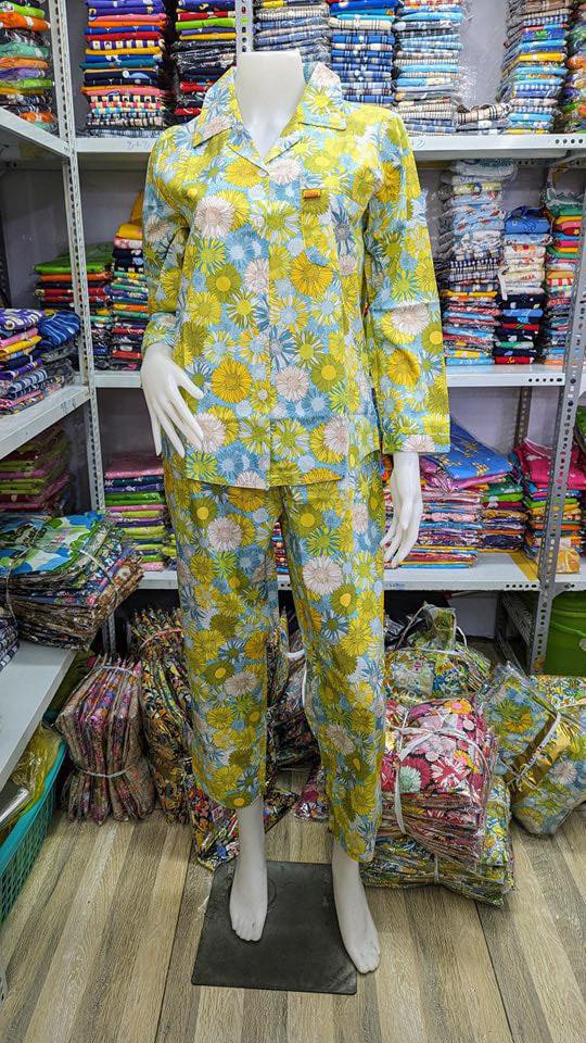 ឈុតផ្កា ធីតា សាច់អំបោះកូតុងថៃ 100%