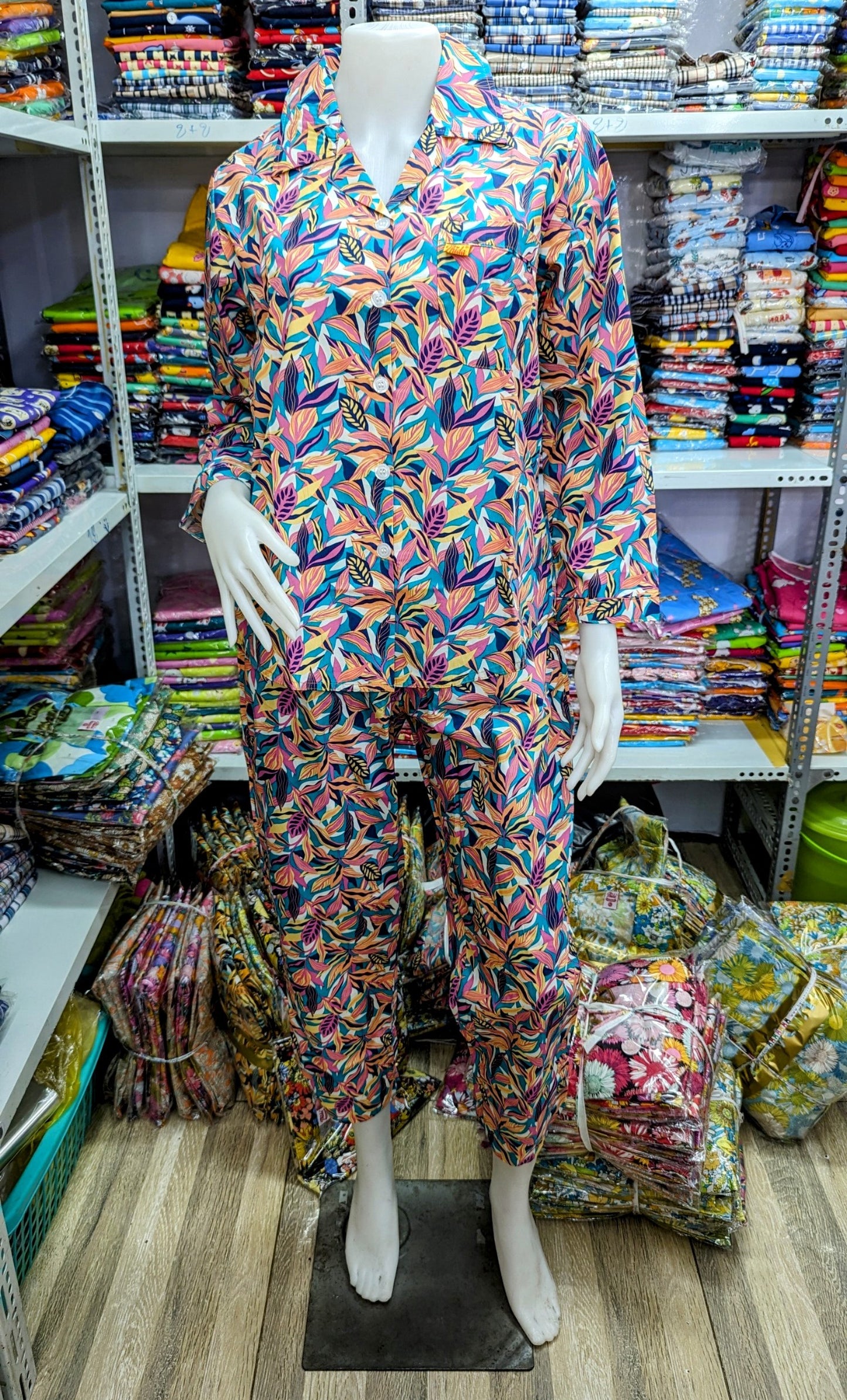 ឈុតផ្កា ធីតា សាច់អំបោះកូតុង ថៃ 100%