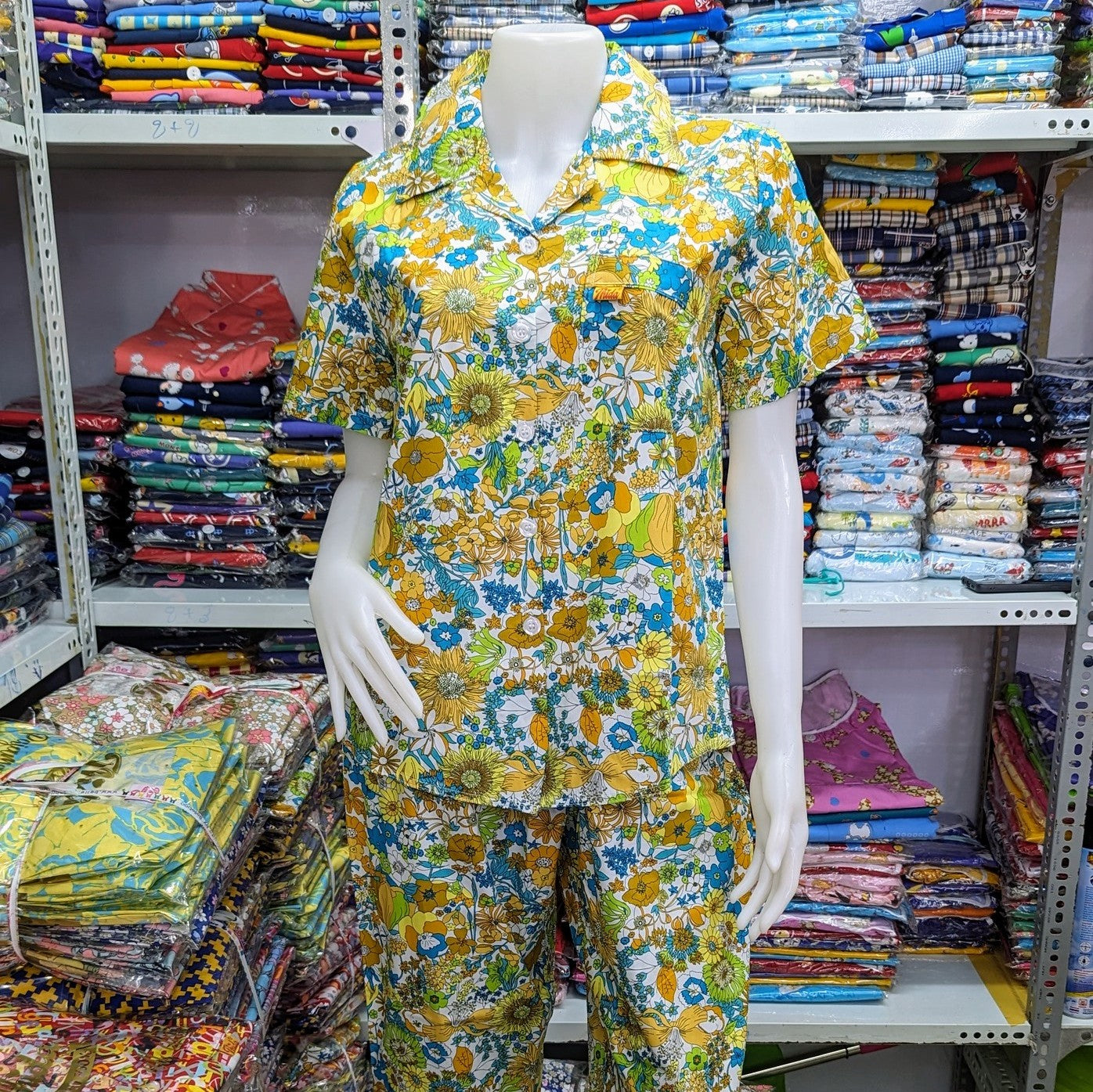 ឈុតផ្កា ធីតា សាច់អំបោះកូតុង ថៃ 100%