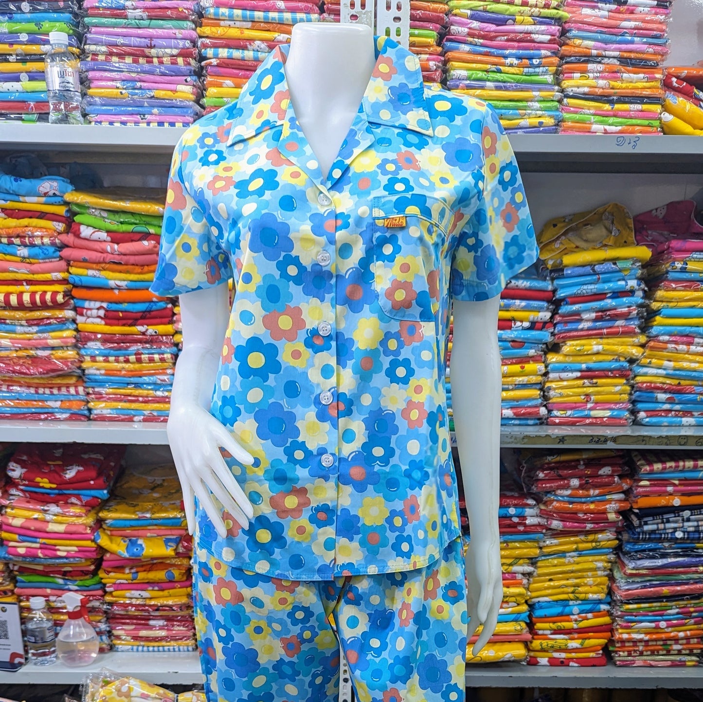 ឈុតផ្កា ធីតា សាច់អំបោះកូតុង ថៃ 100%