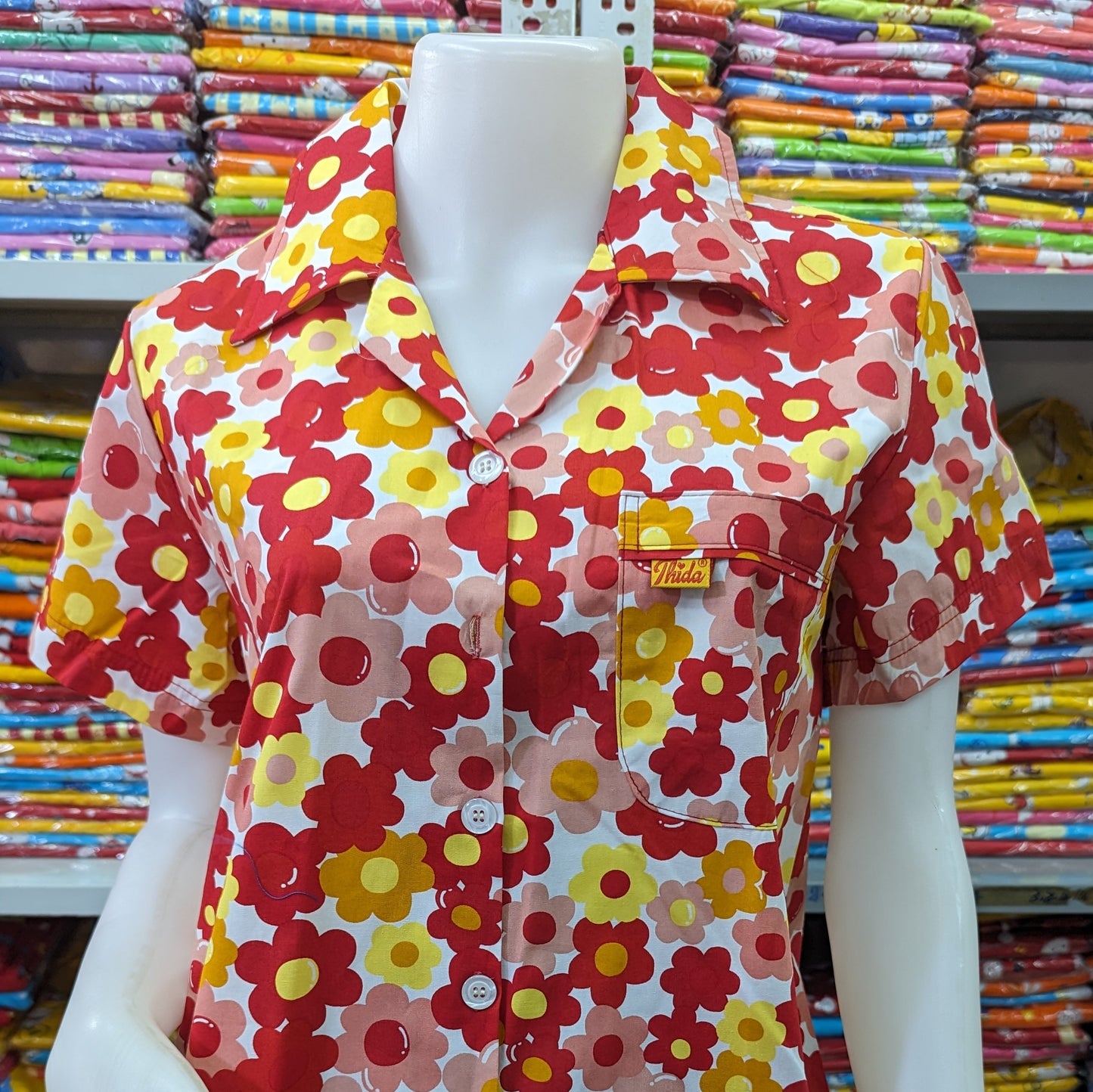 ឈុតផ្កា ធីតា សាច់អំបោះកូតុង ថៃ 100%