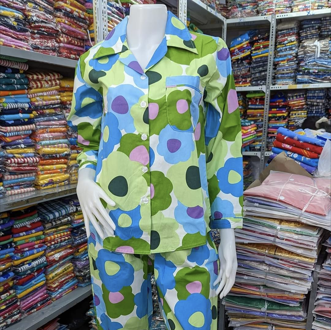 ឈុតផ្កា ធីតា សាច់អំបោះកូតុង ថៃ 100%