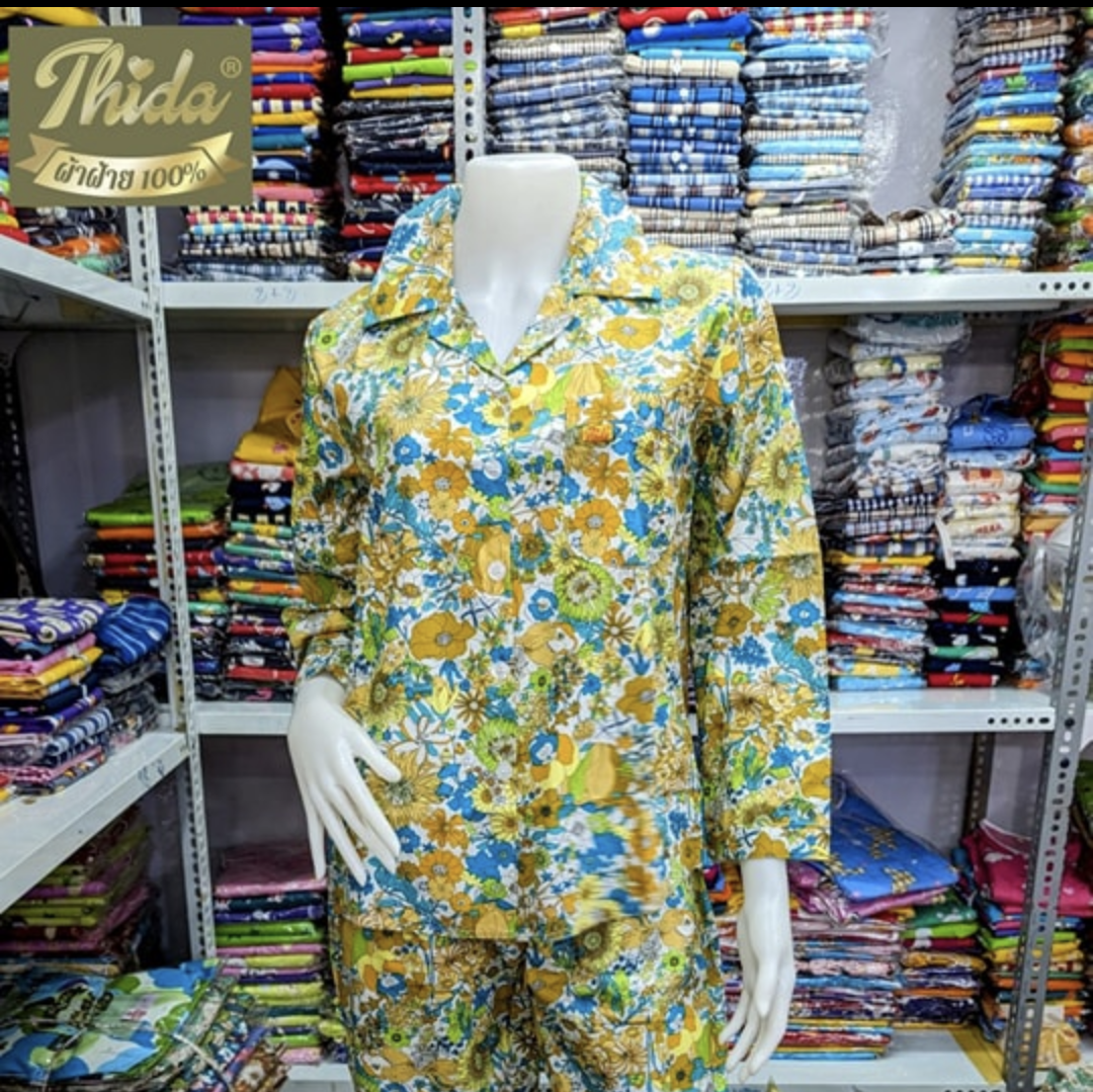 ឈុតផ្កា ធីតា សាច់អំបោះកូតុង ថៃ 100%