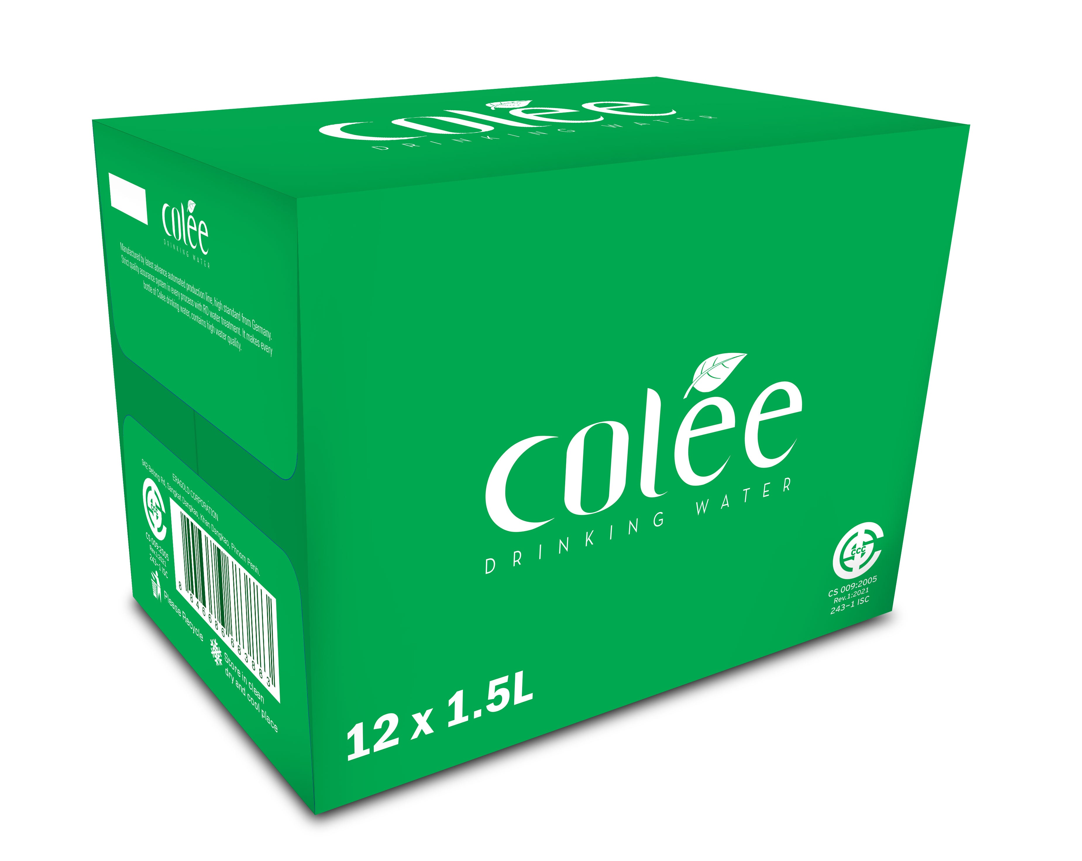 ទឹកពិសាបរិសុទ្ធ Colée 1.5L×12ដប