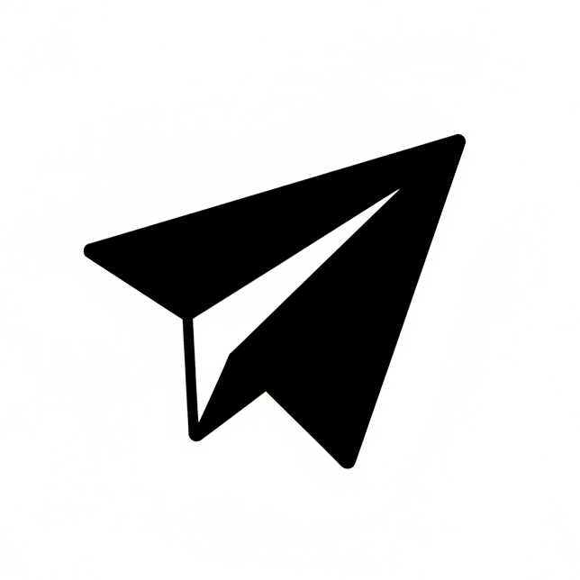 telegram icon, black color, full hd.